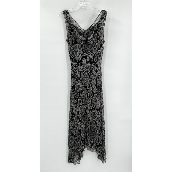vintage 90s ICE midi dress witchicore 100% silk handkerchief hem beaded fairy M - Picture 1 of 10